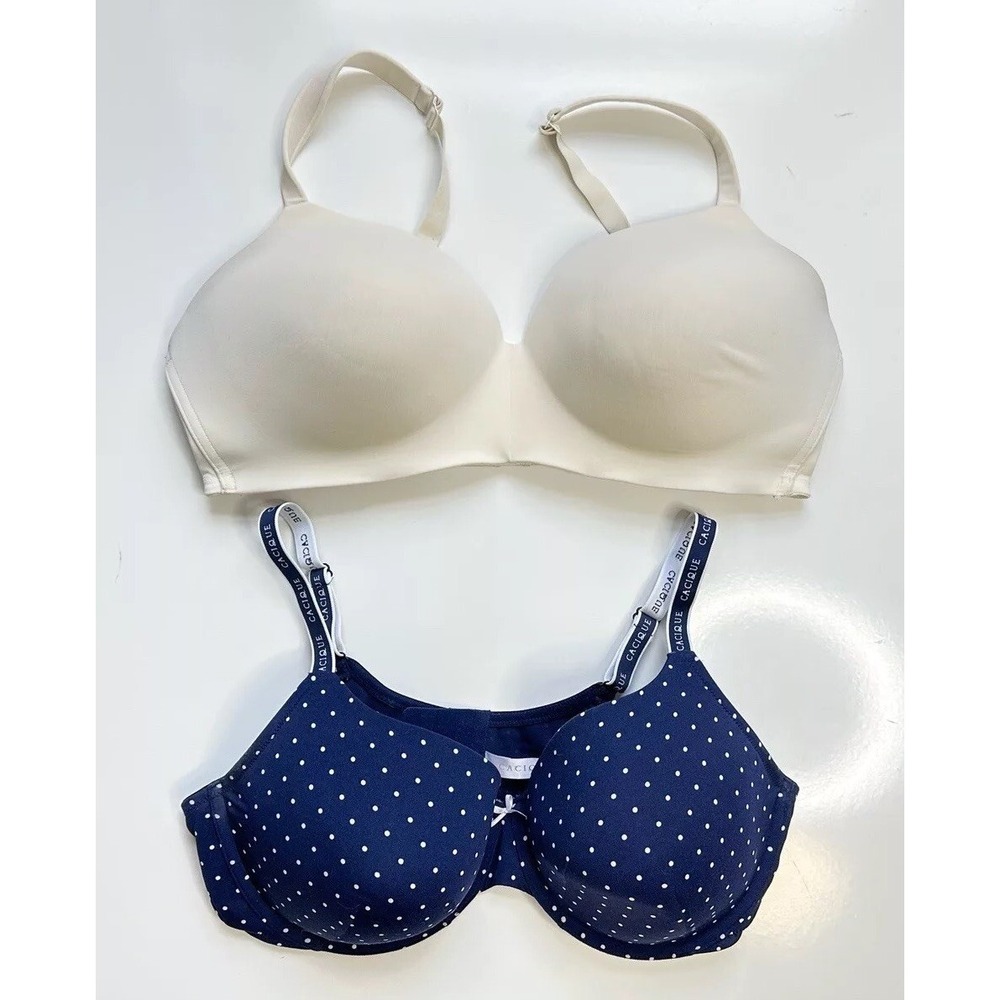Lane Bryant Cacique Lightly Lined T-Shirt Style Bras Size 44DD / Lot Of 2